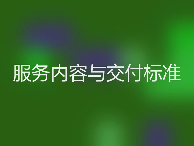 服务内容与交付标准
