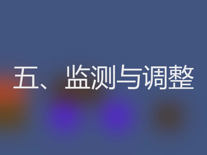 五、监测与调整