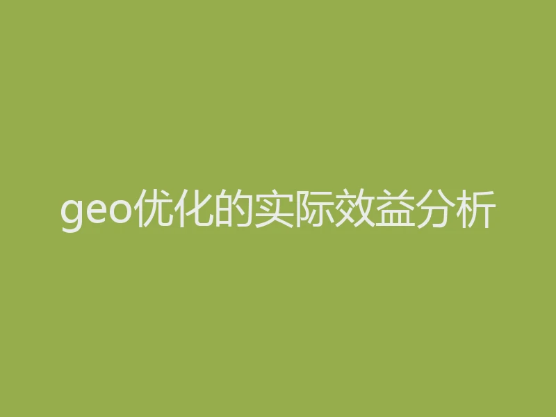 geo优化的实际效益分析