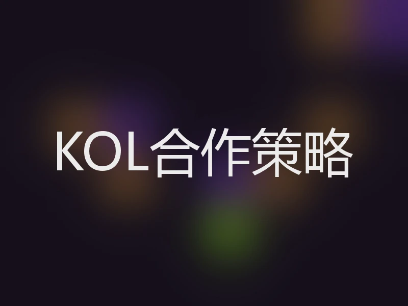 KOL合作策略