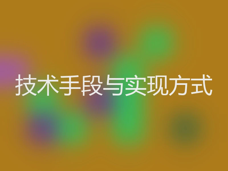 技术手段与实现方式