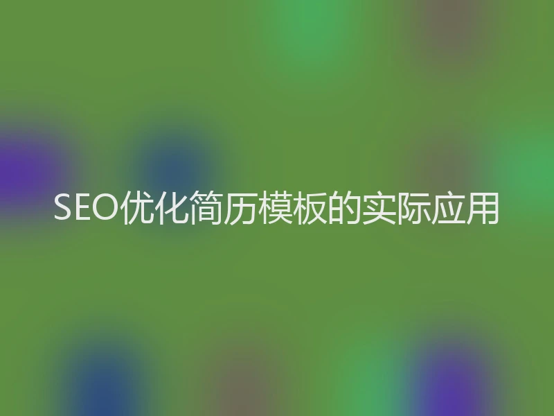 SEO优化简历模板的实际应用