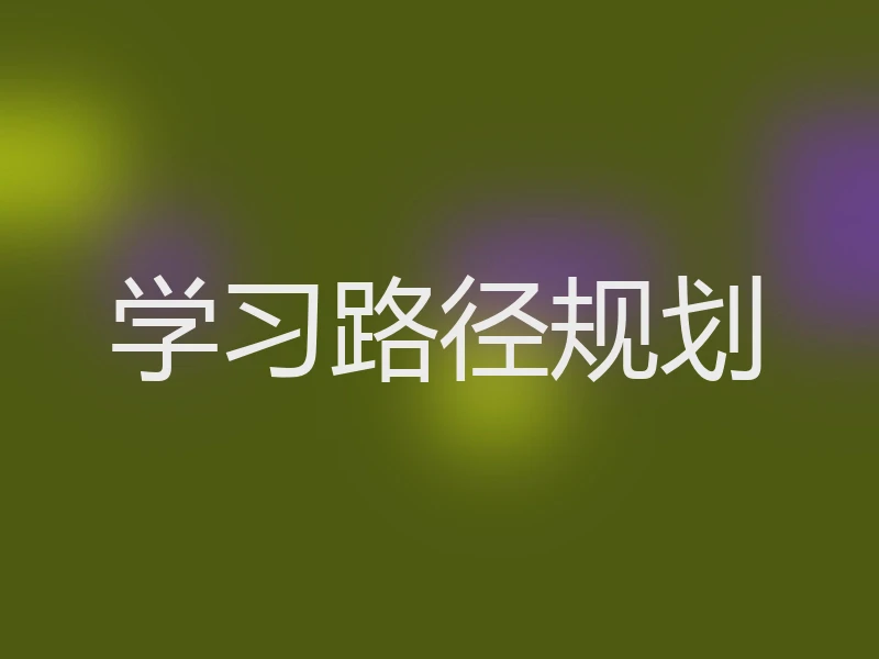 学习路径规划