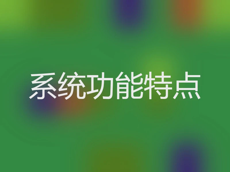 系统功能特点