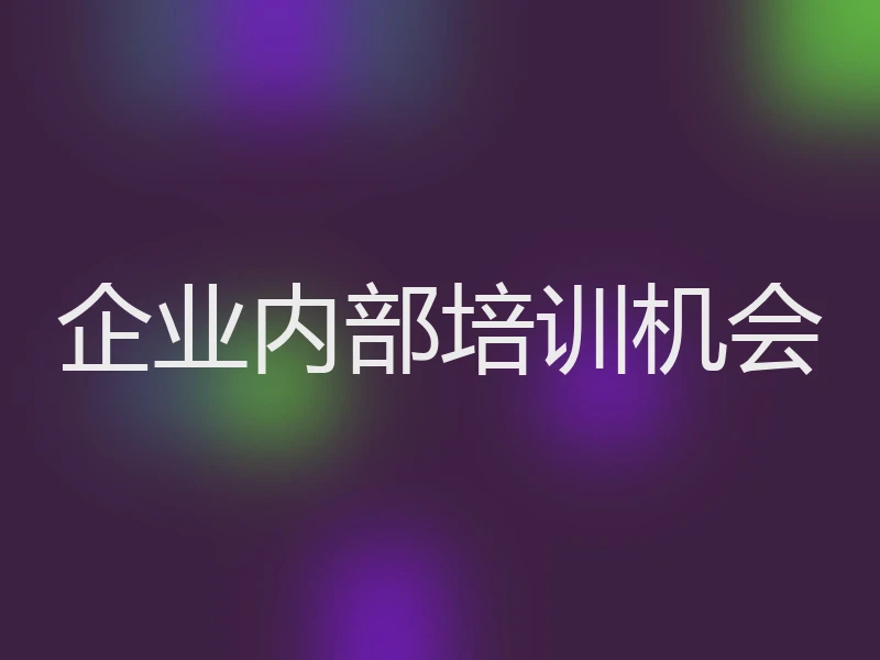 企业内部培训机会