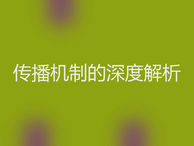 传播机制的深度解析