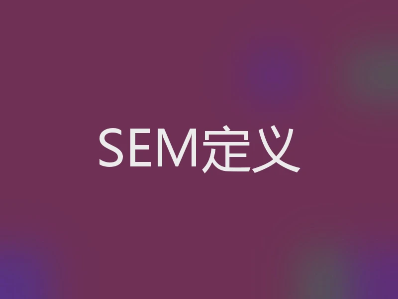 SEM定义