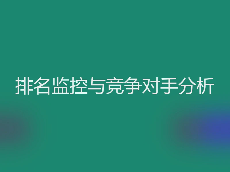 排名监控与竞争对手分析
