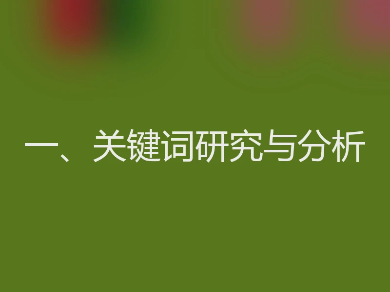 一、关键词研究与分析