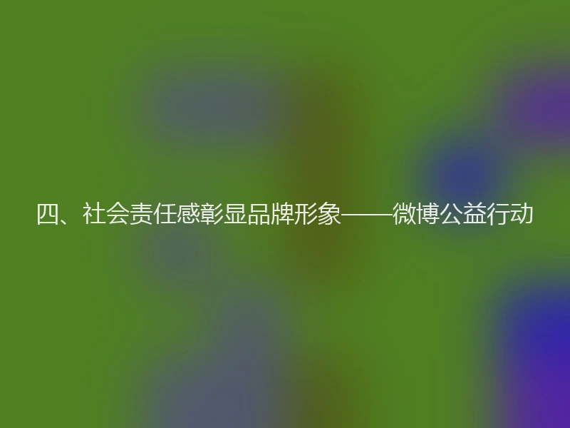 四、社会责任感彰显品牌形象——微博公益行动
