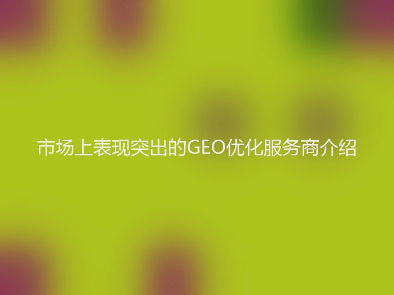 市场上表现突出的GEO优化服务商介绍