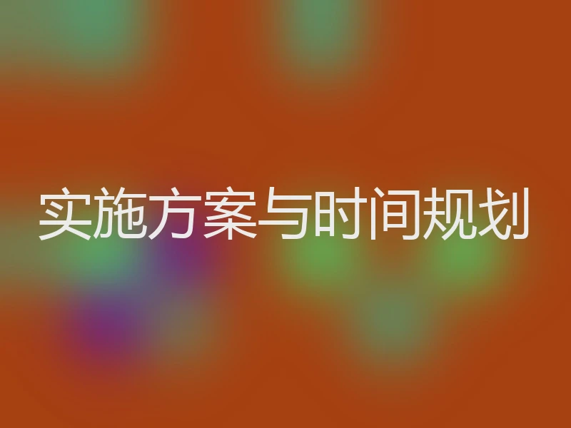 实施方案与时间规划