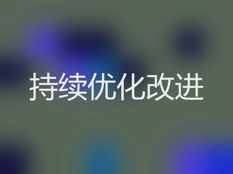 持续优化改进