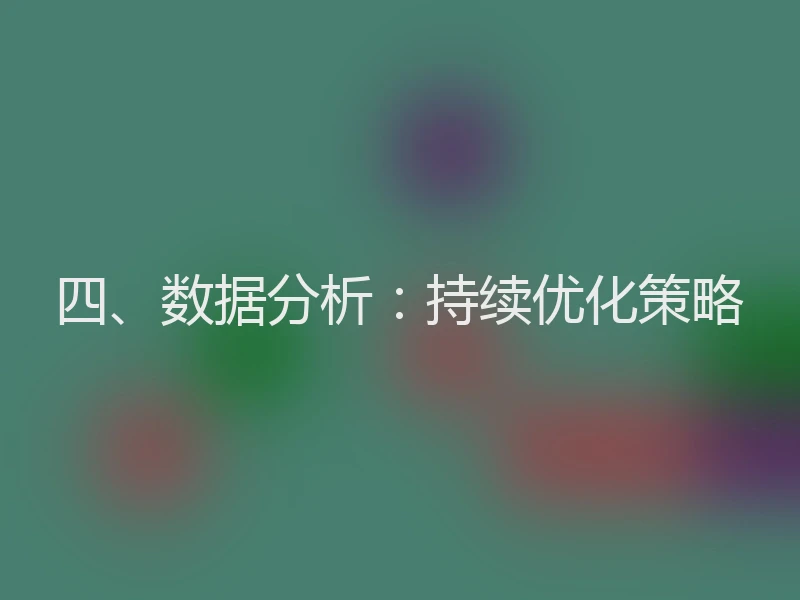 四、数据分析：持续优化策略