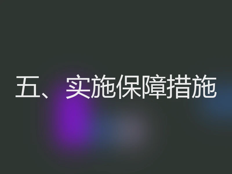 五、实施保障措施
