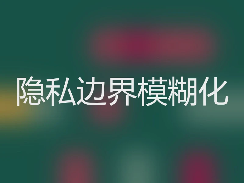 隐私边界模糊化