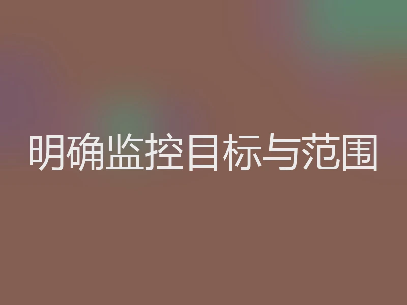 明确监控目标与范围