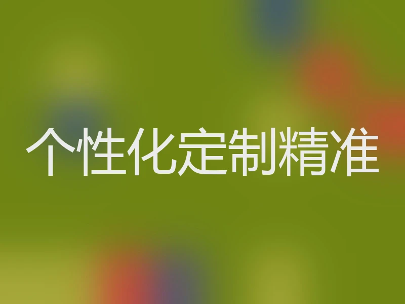 个性化定制精准