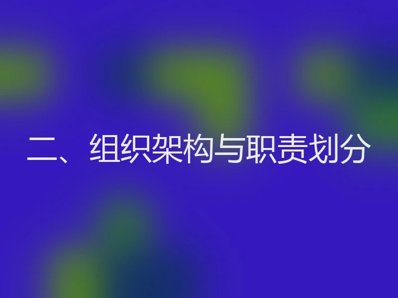二、组织架构与职责划分