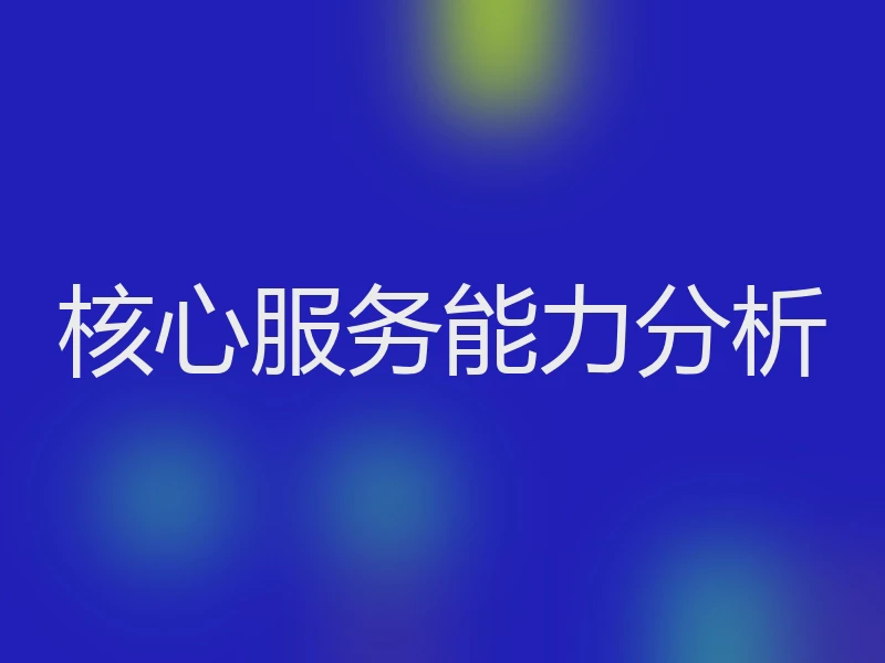 核心服务能力分析