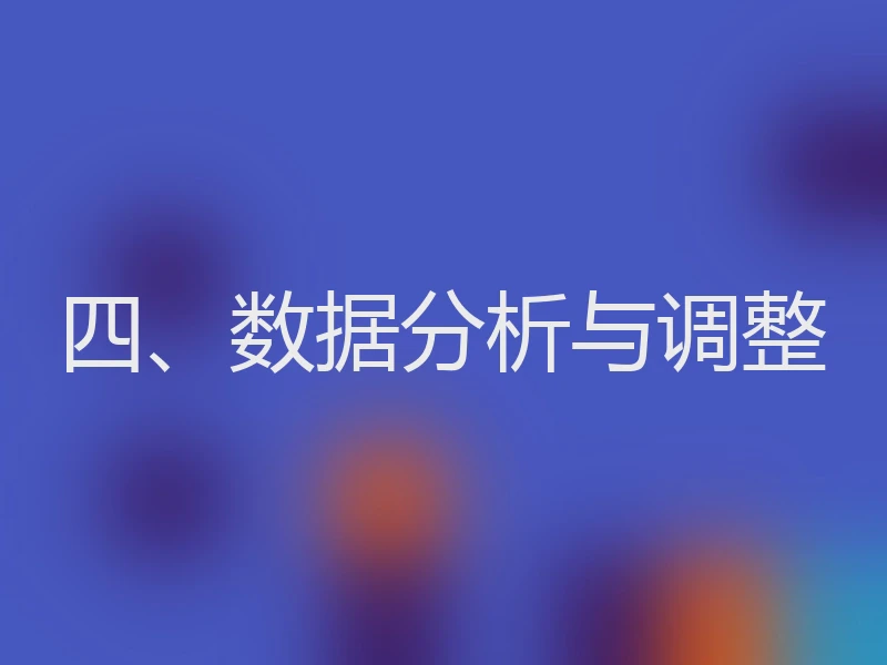 四、数据分析与调整