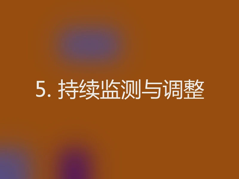5. 持续监测与调整