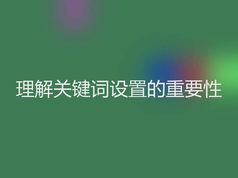 理解关键词设置的重要性