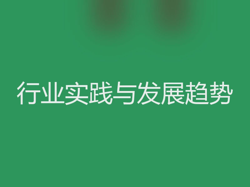 行业实践与发展趋势