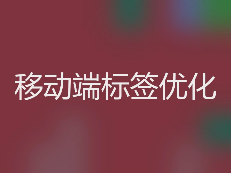 移动端标签优化