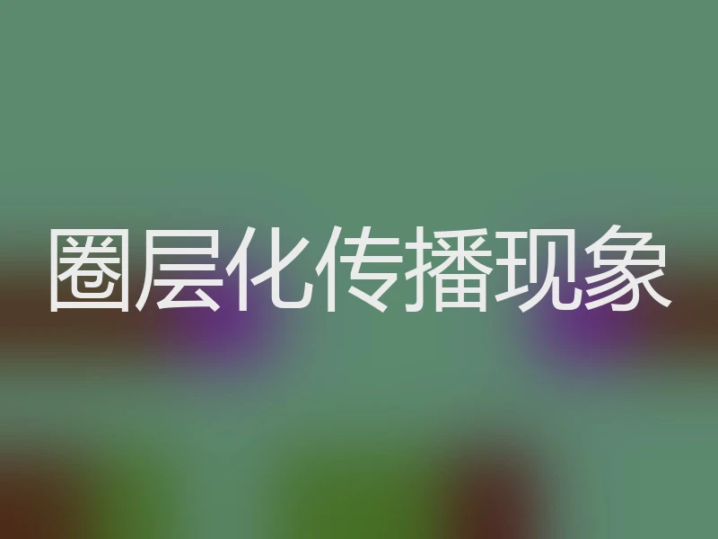 圈层化传播现象