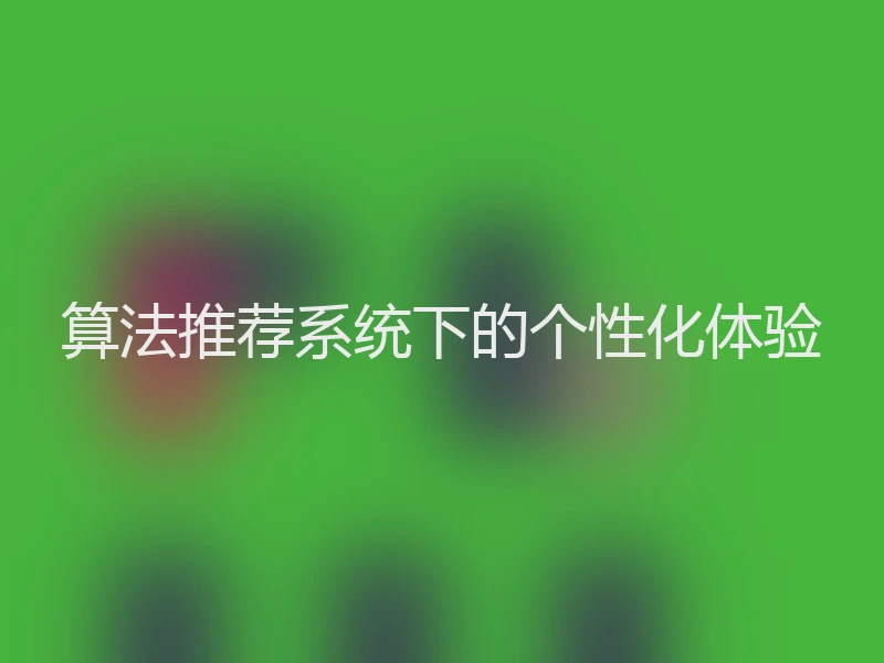 算法推荐系统下的个性化体验