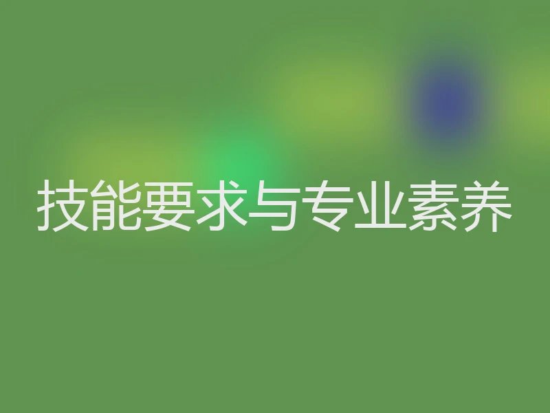 技能要求与专业素养