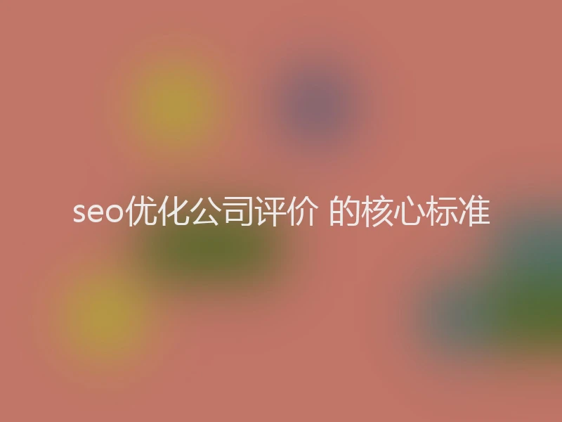 seo优化公司评价 的核心标准