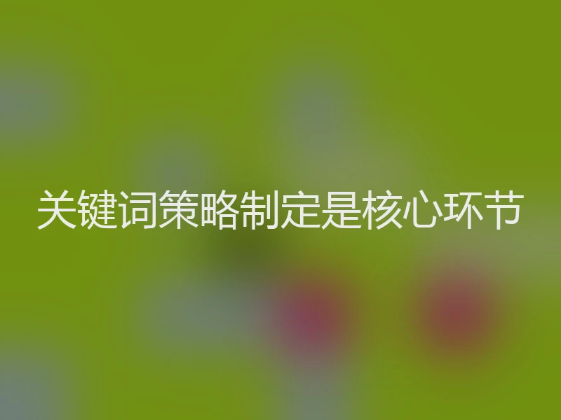 关键词策略制定是核心环节