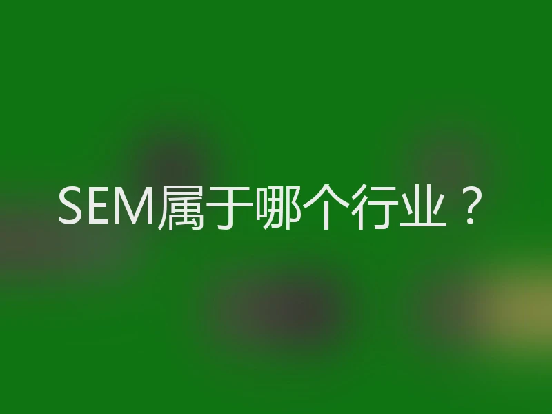 SEM属于哪个行业？