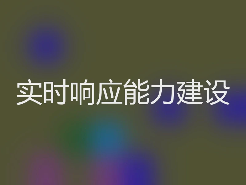 实时响应能力建设