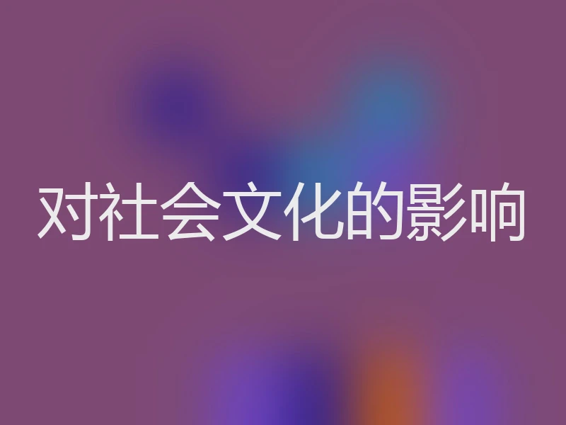 对社会文化的影响