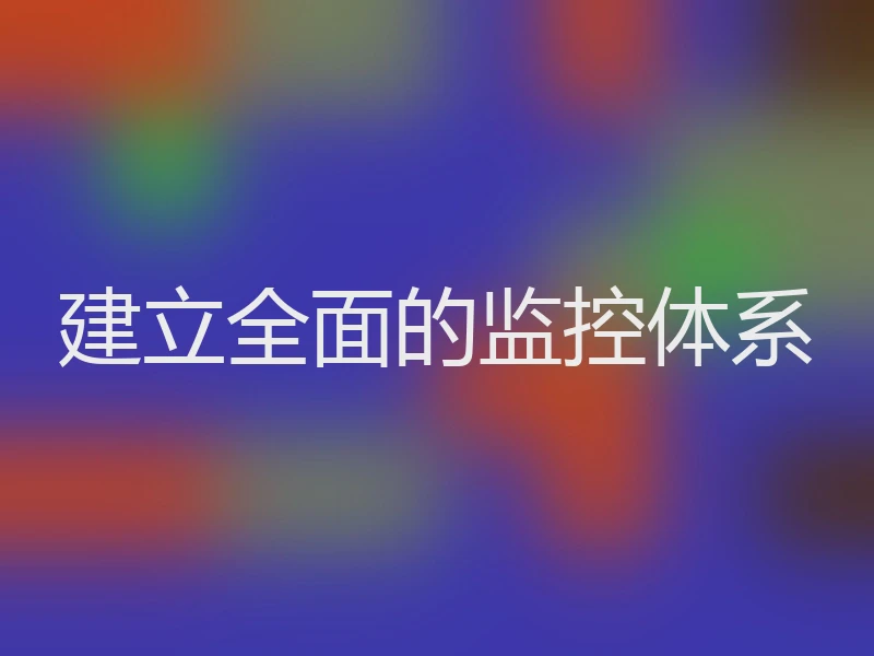 建立全面的监控体系