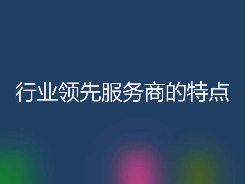 行业领先服务商的特点