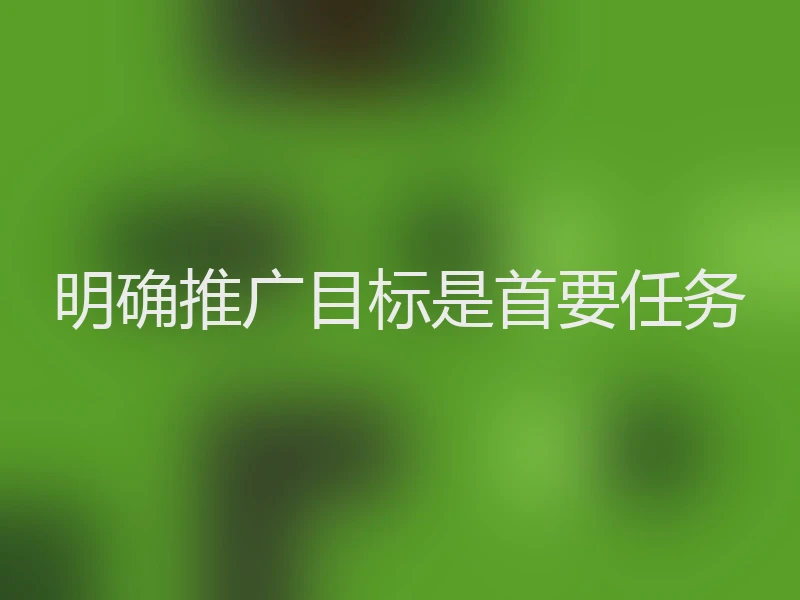 明确推广目标是首要任务