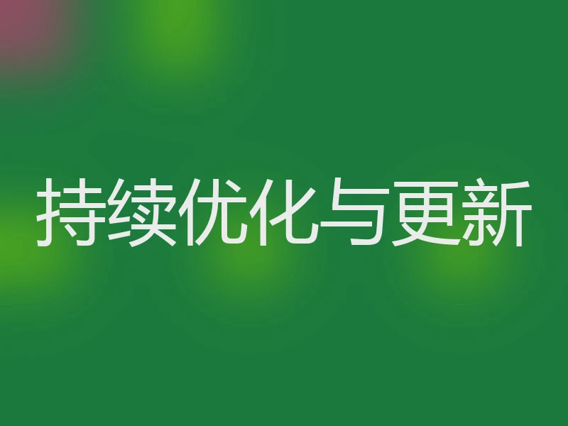 持续优化与更新