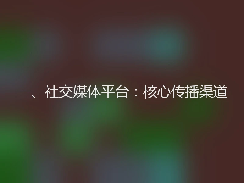 一、社交媒体平台:核心传播渠道