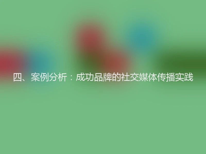 四、案例分析：成功品牌的社交媒体传播实践