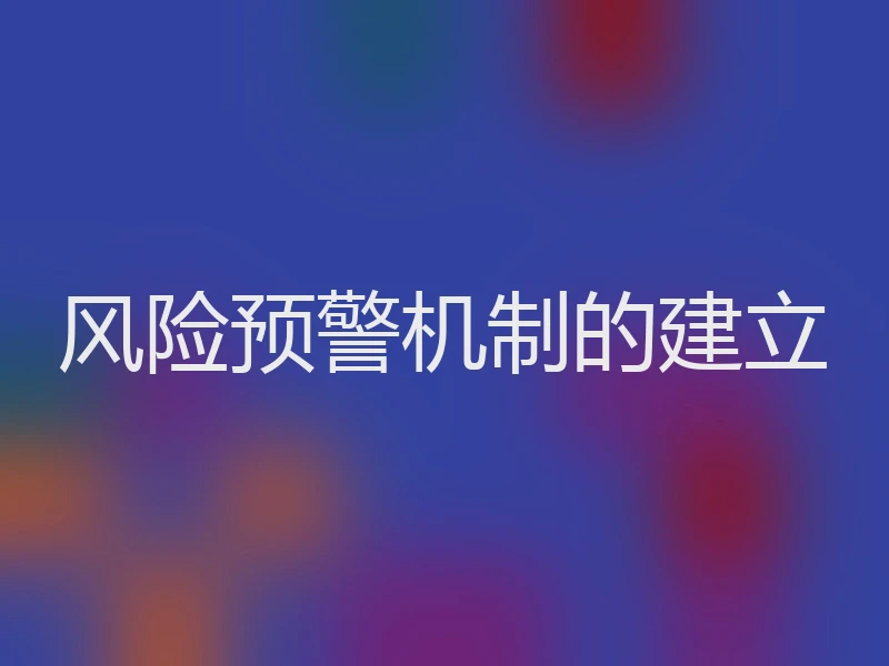 风险预警机制的建立