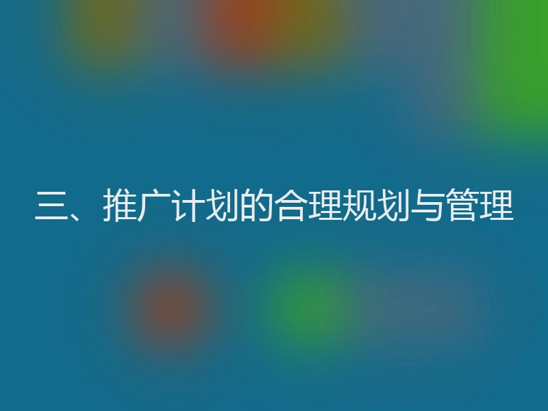 三、推广计划的合理规划与管理