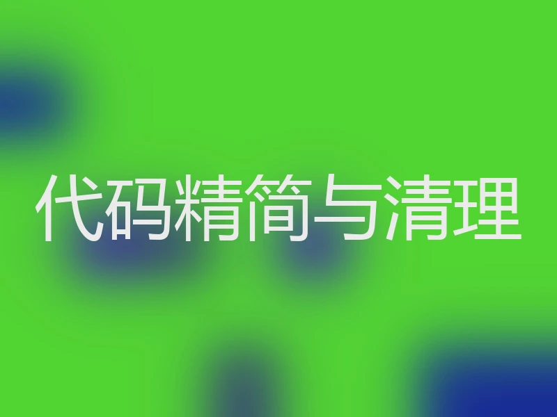 代码精简与清理