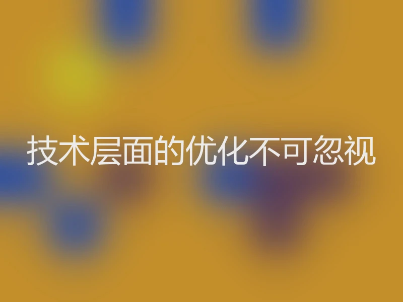 技术层面的优化不可忽视