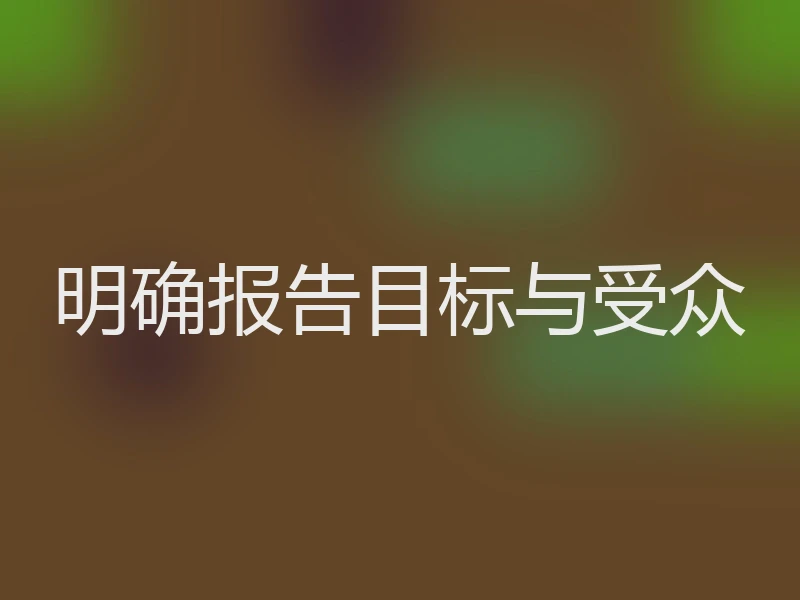 明确报告目标与受众