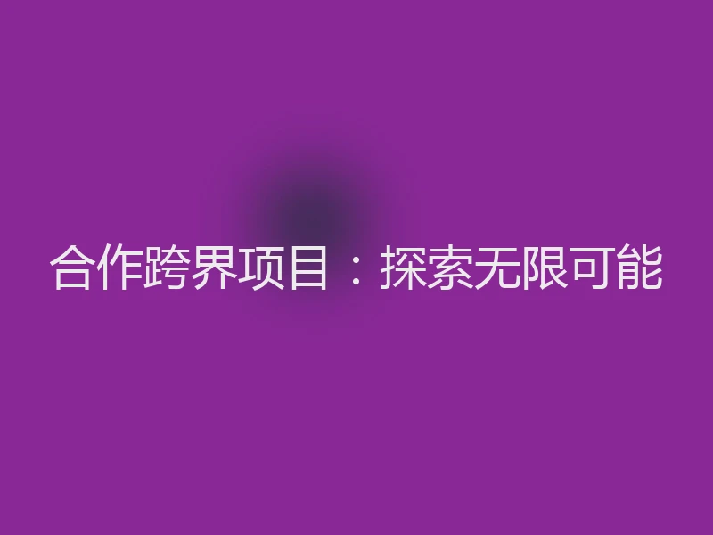 合作跨界项目：探索无限可能