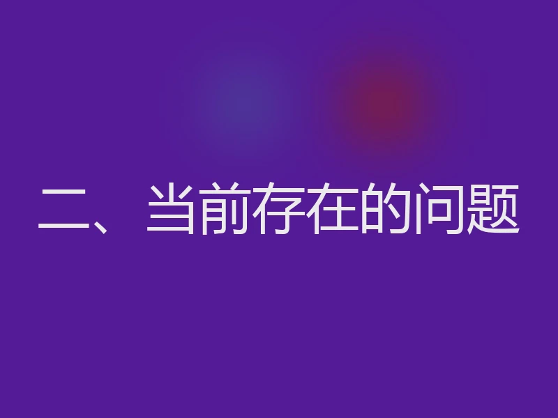 二、当前存在的问题